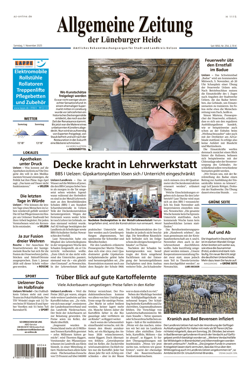 Allgemeine Zeitung vom Samstag, 01.11.2025
