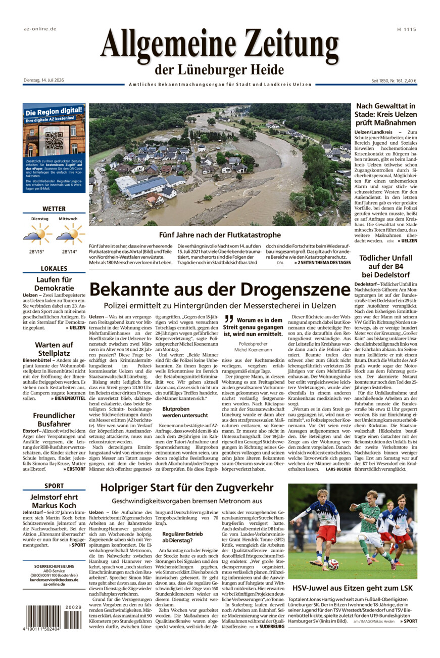 Allgemeine Zeitung vom Dienstag, 14.07.2026