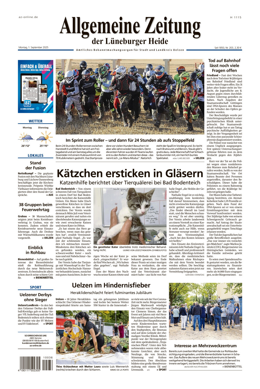 Allgemeine Zeitung vom Montag, 01.09.2025