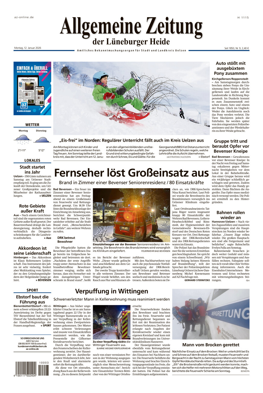Allgemeine Zeitung vom Montag, 12.01.2026