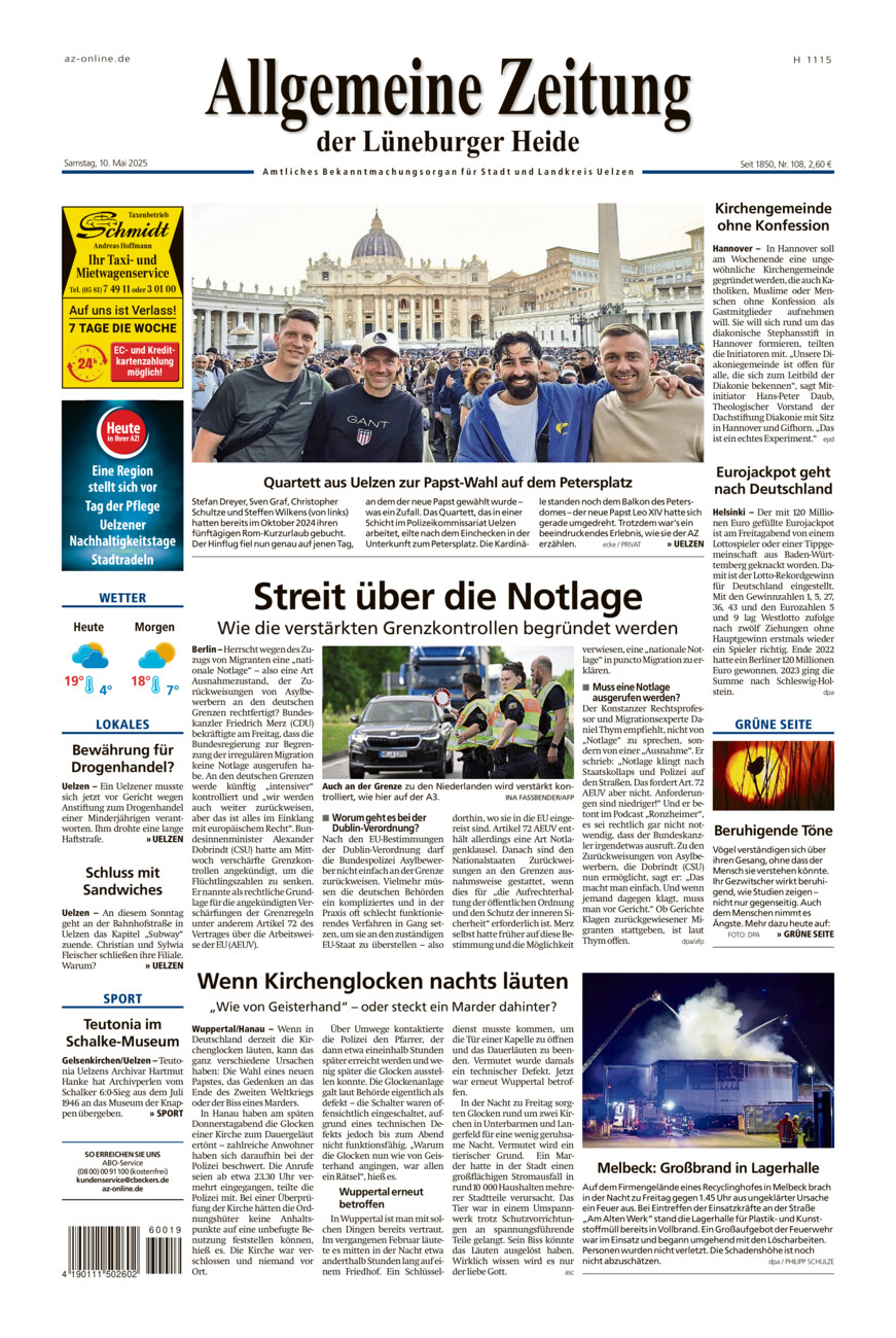 Allgemeine Zeitung vom Samstag, 10.05.2025