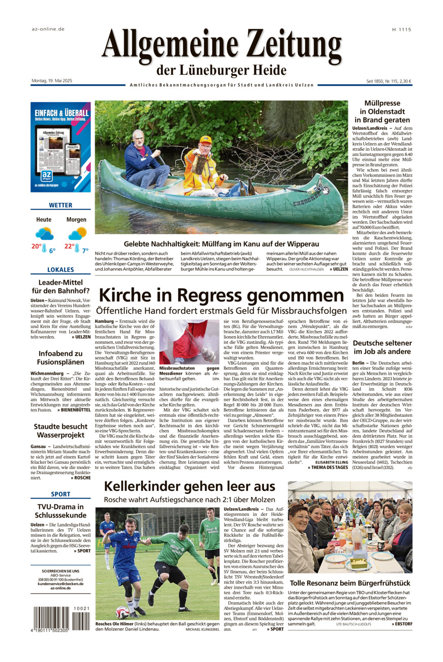 Allgemeine Zeitung vom Montag, 19.05.2025