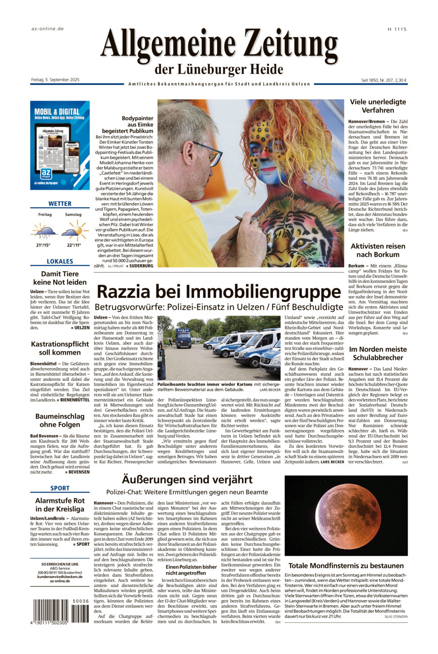 Allgemeine Zeitung vom Freitag, 05.09.2025