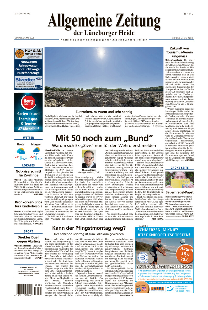Allgemeine Zeitung vom Samstag, 31.05.2025