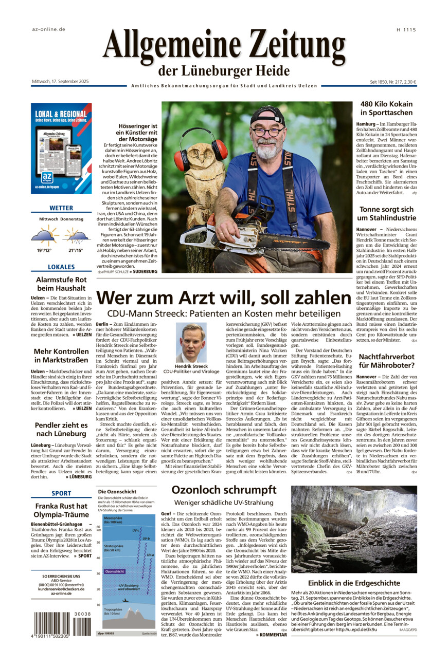 Allgemeine Zeitung vom Mittwoch, 17.09.2025