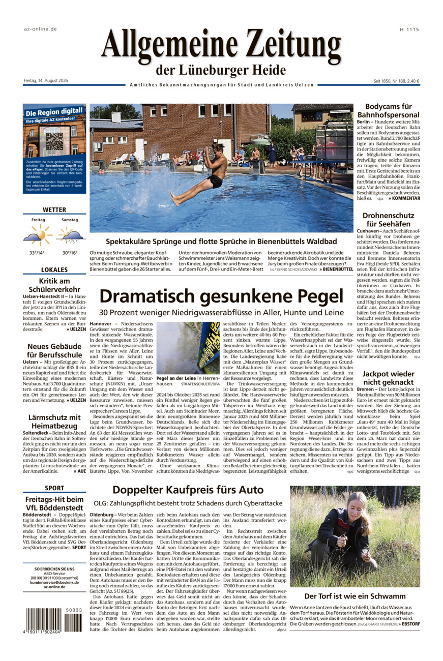 Allgemeine Zeitung vom Freitag, 14.08.2026