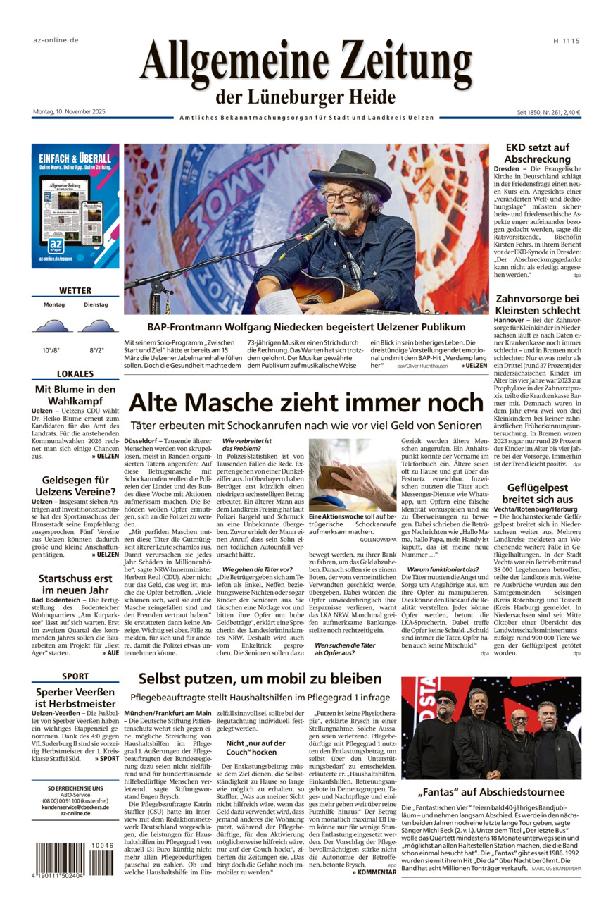 Allgemeine Zeitung vom Montag, 10.11.2025