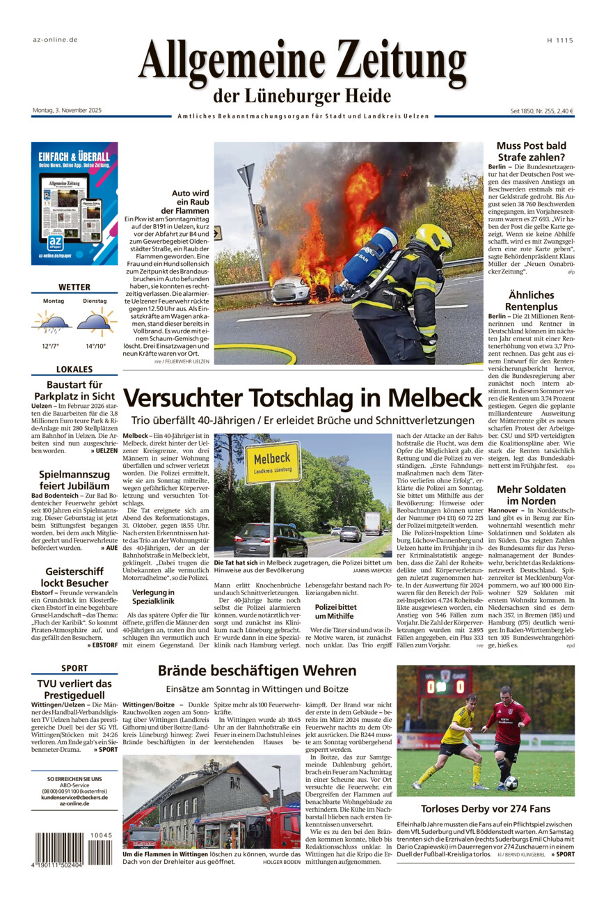 Allgemeine Zeitung vom Montag, 03.11.2025