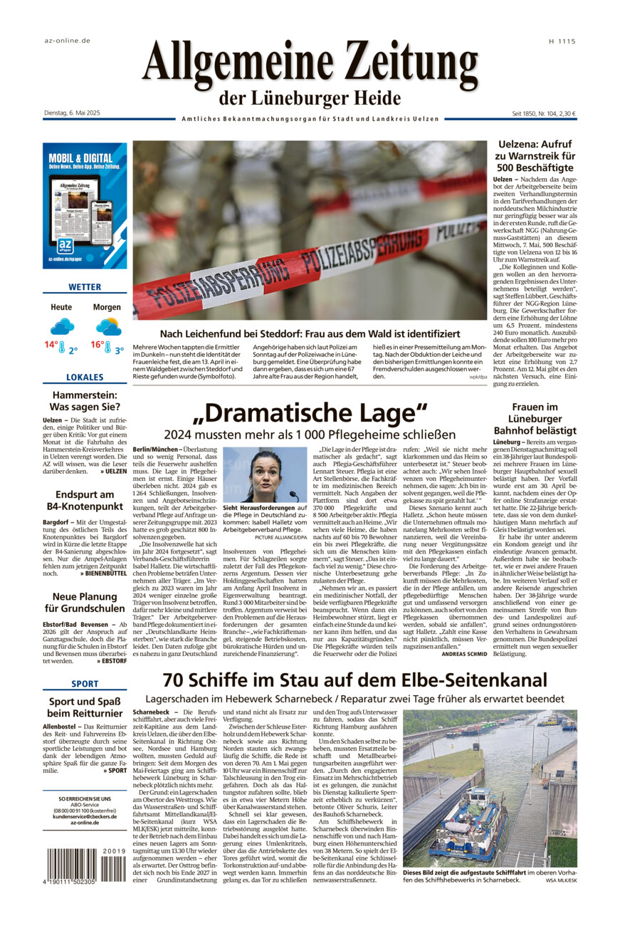 Allgemeine Zeitung vom Dienstag, 06.05.2025