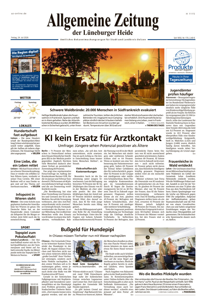 Allgemeine Zeitung vom Freitag, 24.07.2026