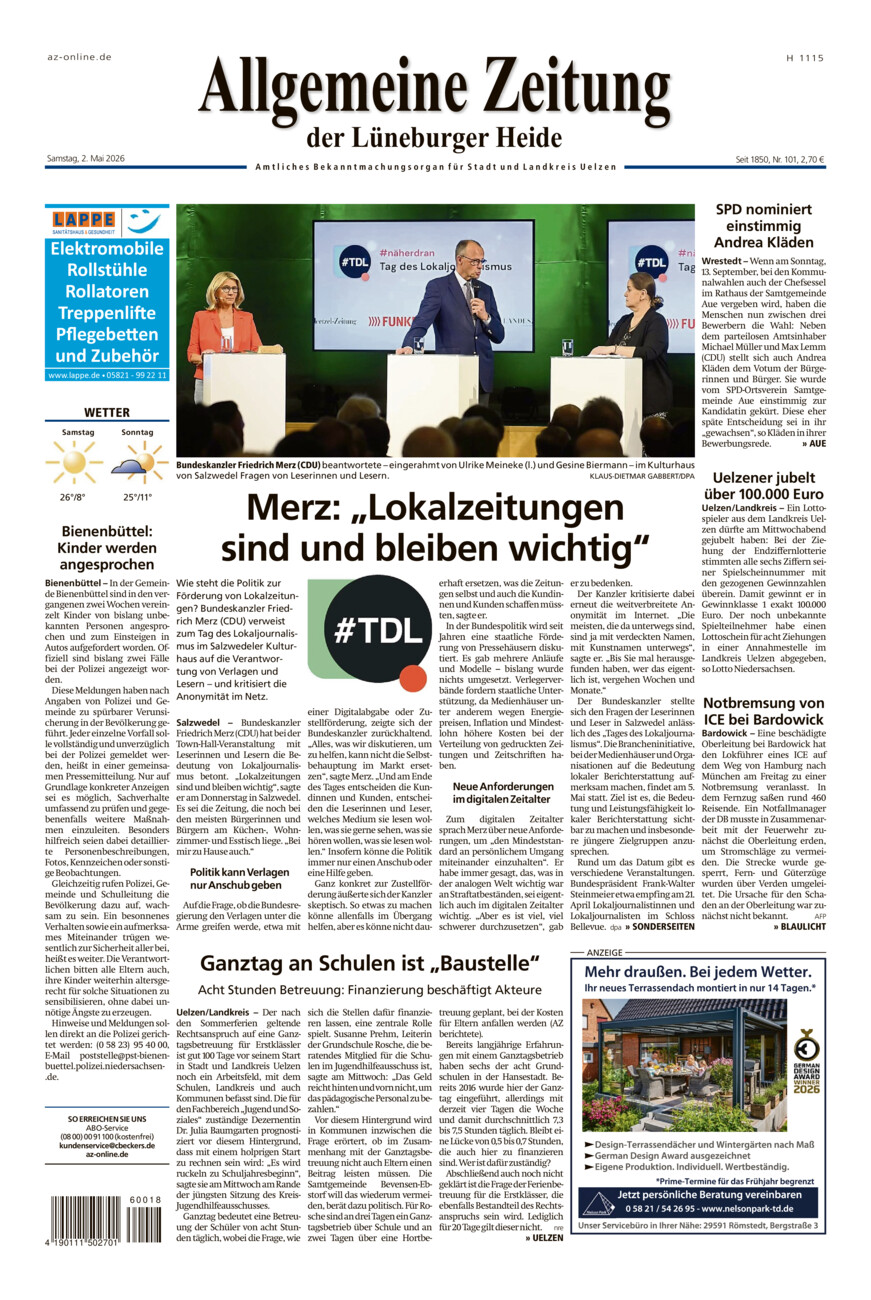Allgemeine Zeitung vom Samstag, 02.05.2026