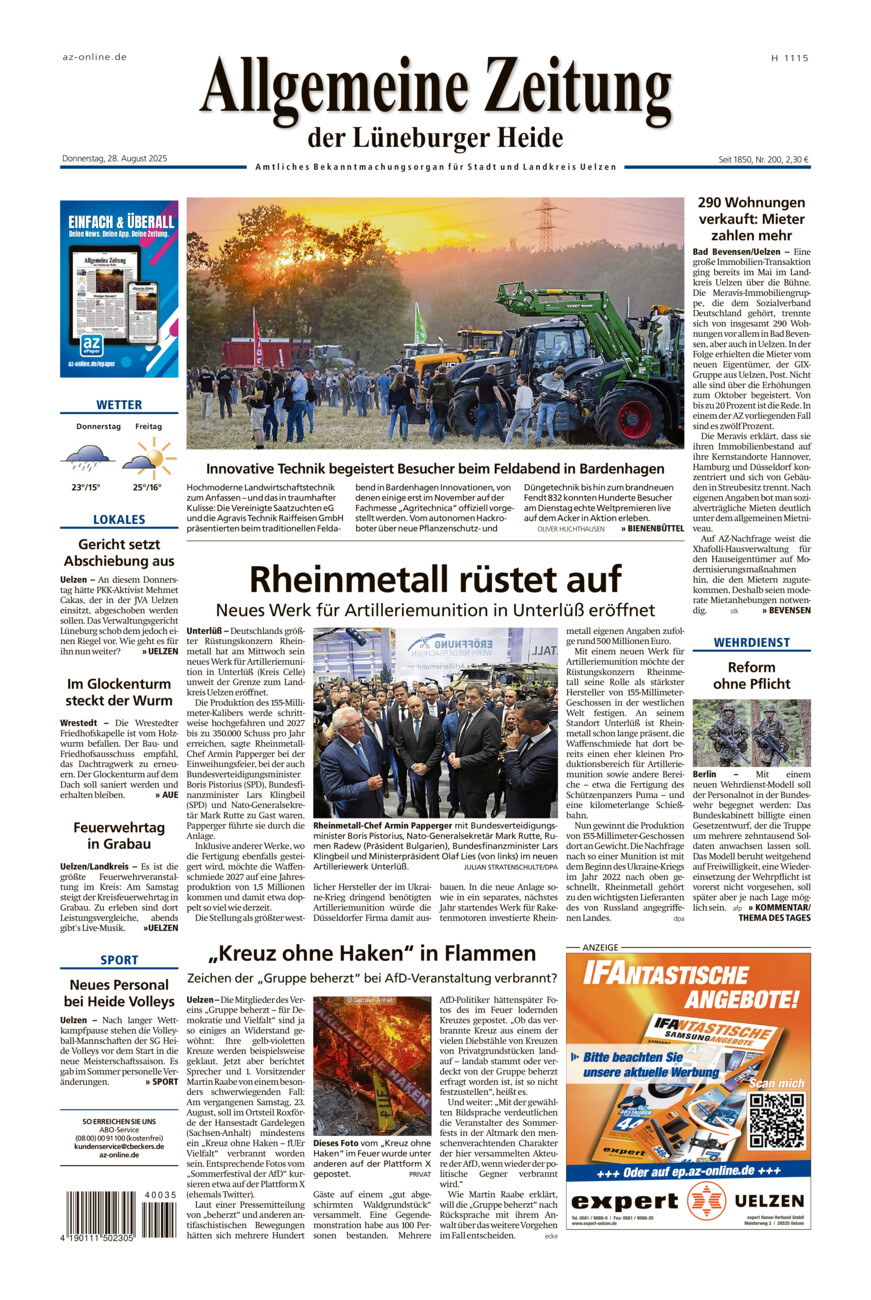 Allgemeine Zeitung vom Donnerstag, 28.08.2025