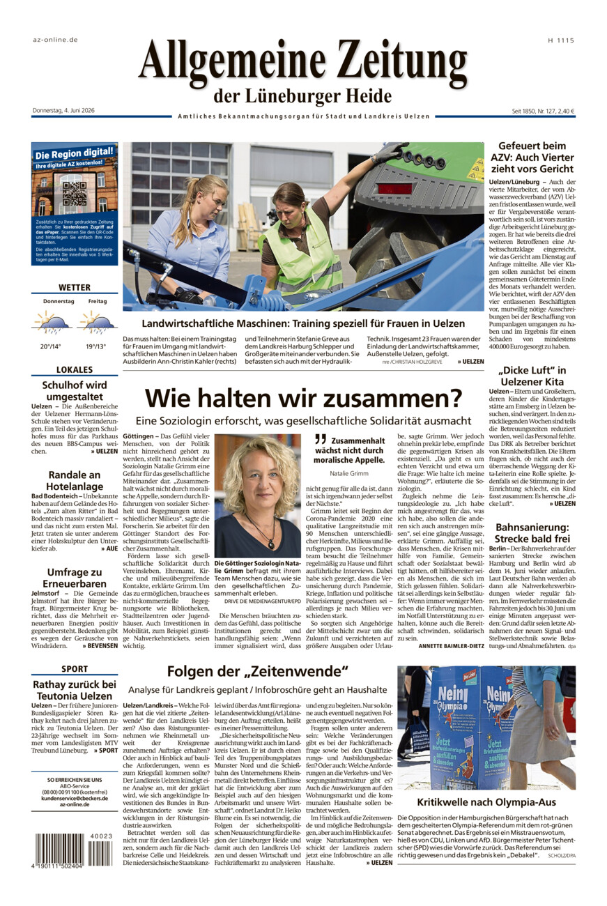 Allgemeine Zeitung vom Donnerstag, 04.06.2026