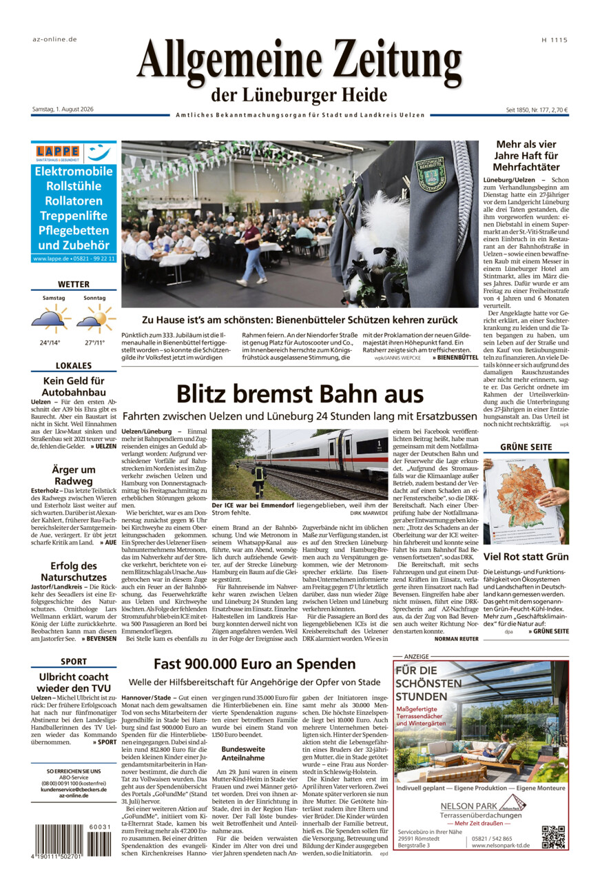 Allgemeine Zeitung vom Samstag, 01.08.2026