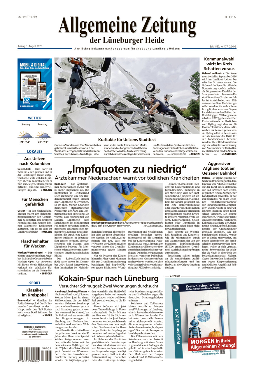 Allgemeine Zeitung vom Freitag, 01.08.2025