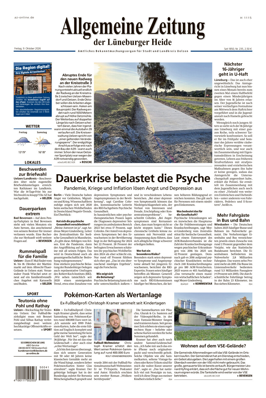 Allgemeine Zeitung vom Freitag, 09.10.2026