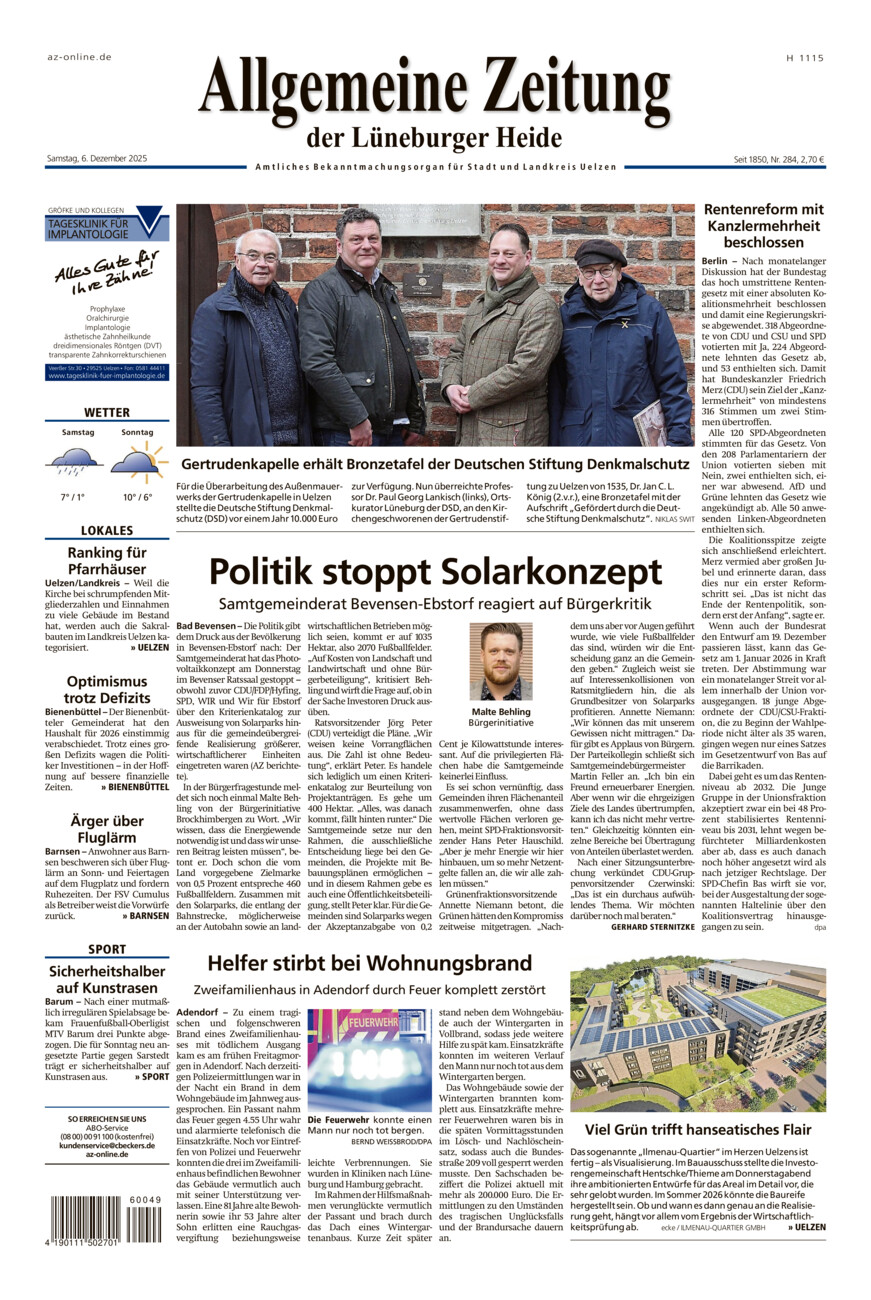 Allgemeine Zeitung vom Samstag, 06.12.2025
