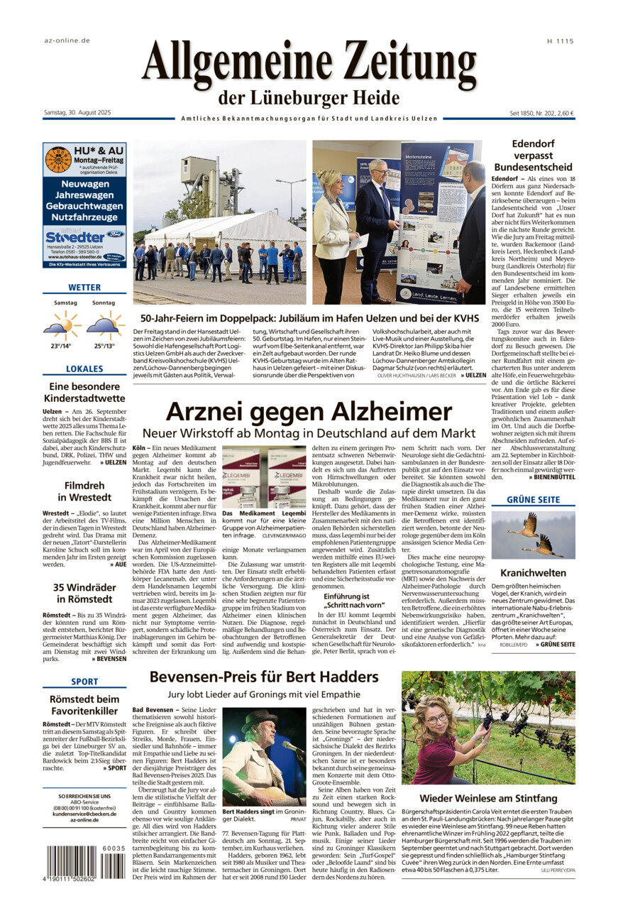 Allgemeine Zeitung vom Samstag, 30.08.2025