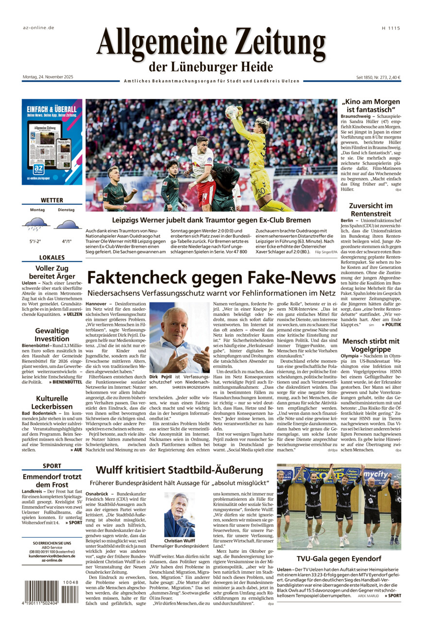 Allgemeine Zeitung vom Montag, 24.11.2025