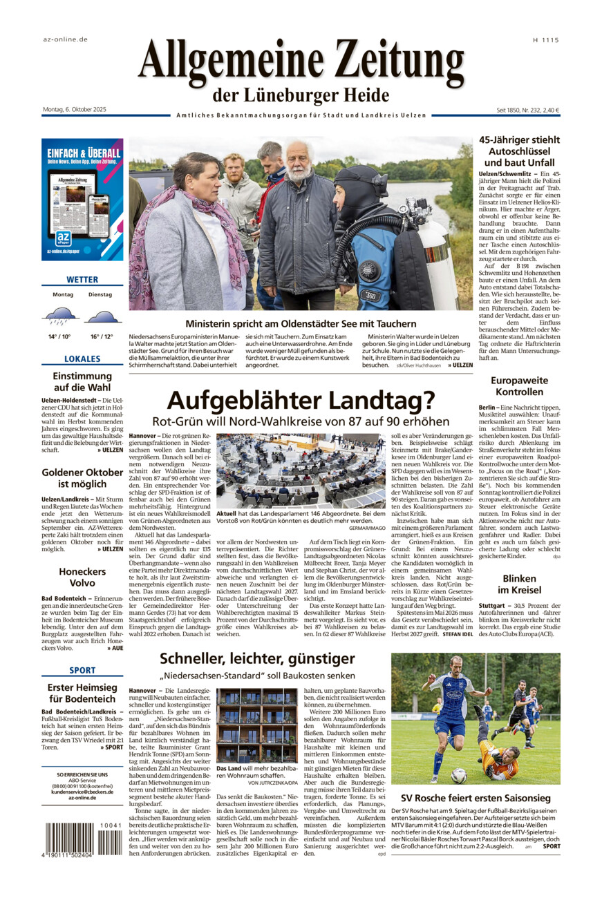 Allgemeine Zeitung vom Montag, 06.10.2025