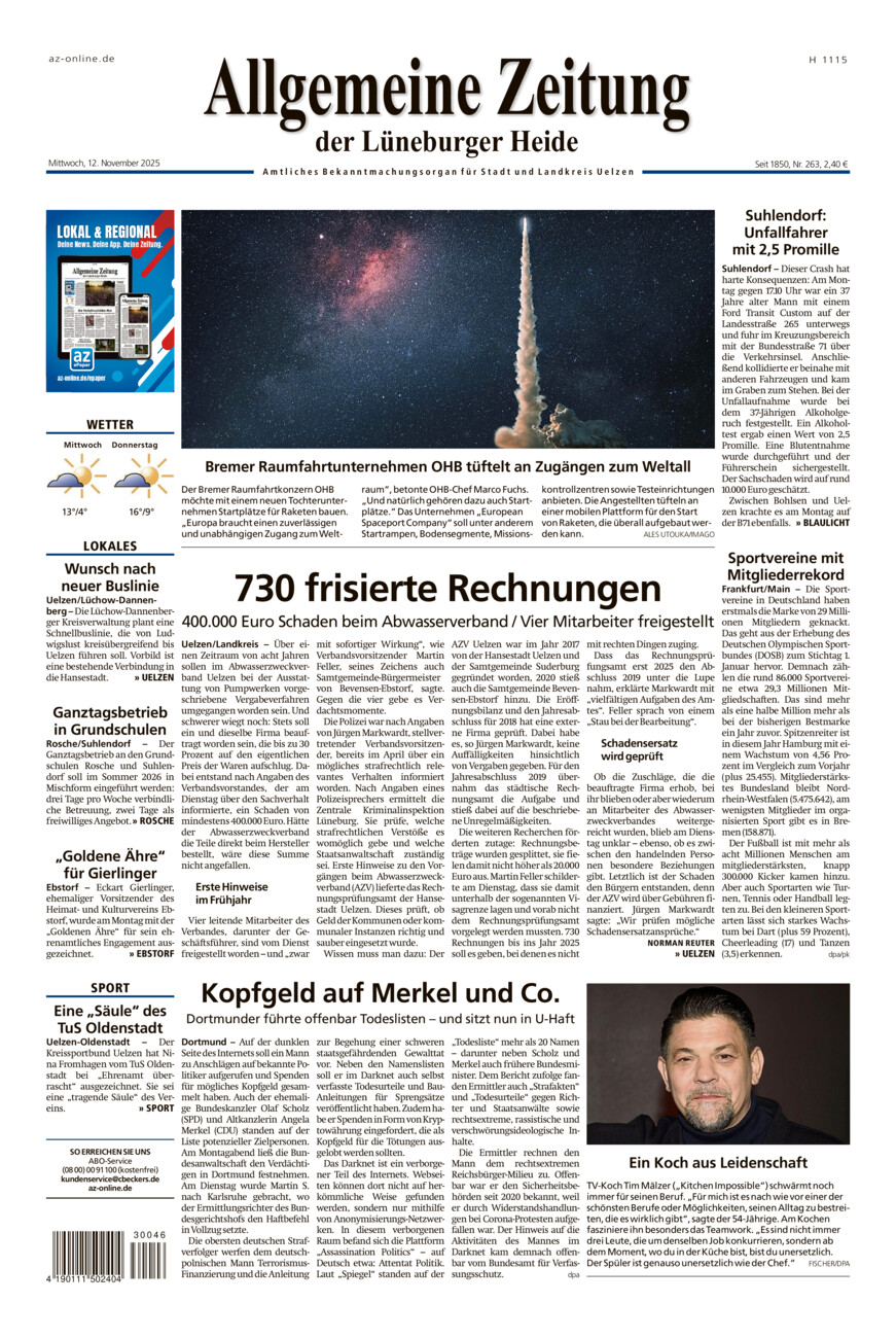 Allgemeine Zeitung vom Mittwoch, 12.11.2025