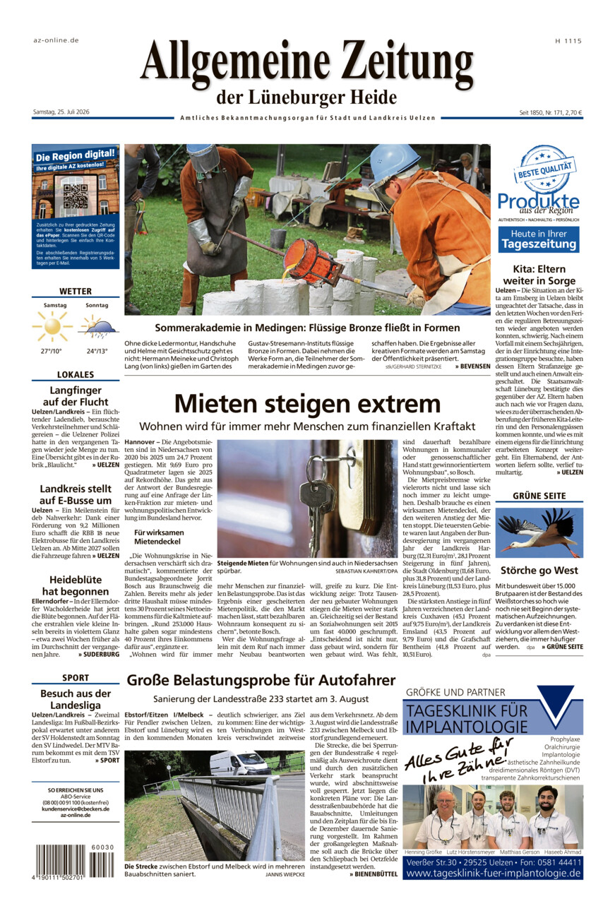 Allgemeine Zeitung vom Samstag, 25.07.2026