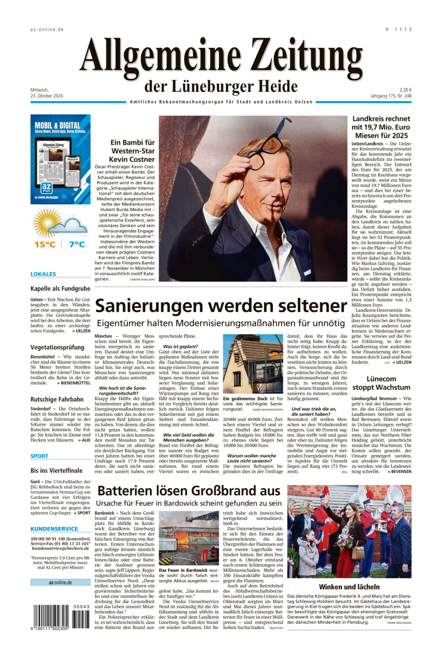 Allgemeine Zeitung vom Mittwoch, 23.10.2024