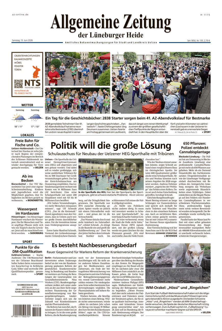 Allgemeine Zeitung vom Samstag, 13.06.2026