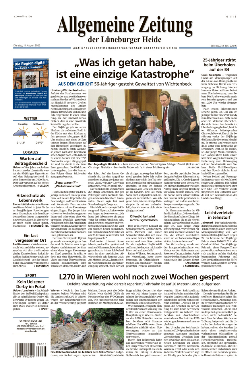 Allgemeine Zeitung vom Dienstag, 11.08.2026