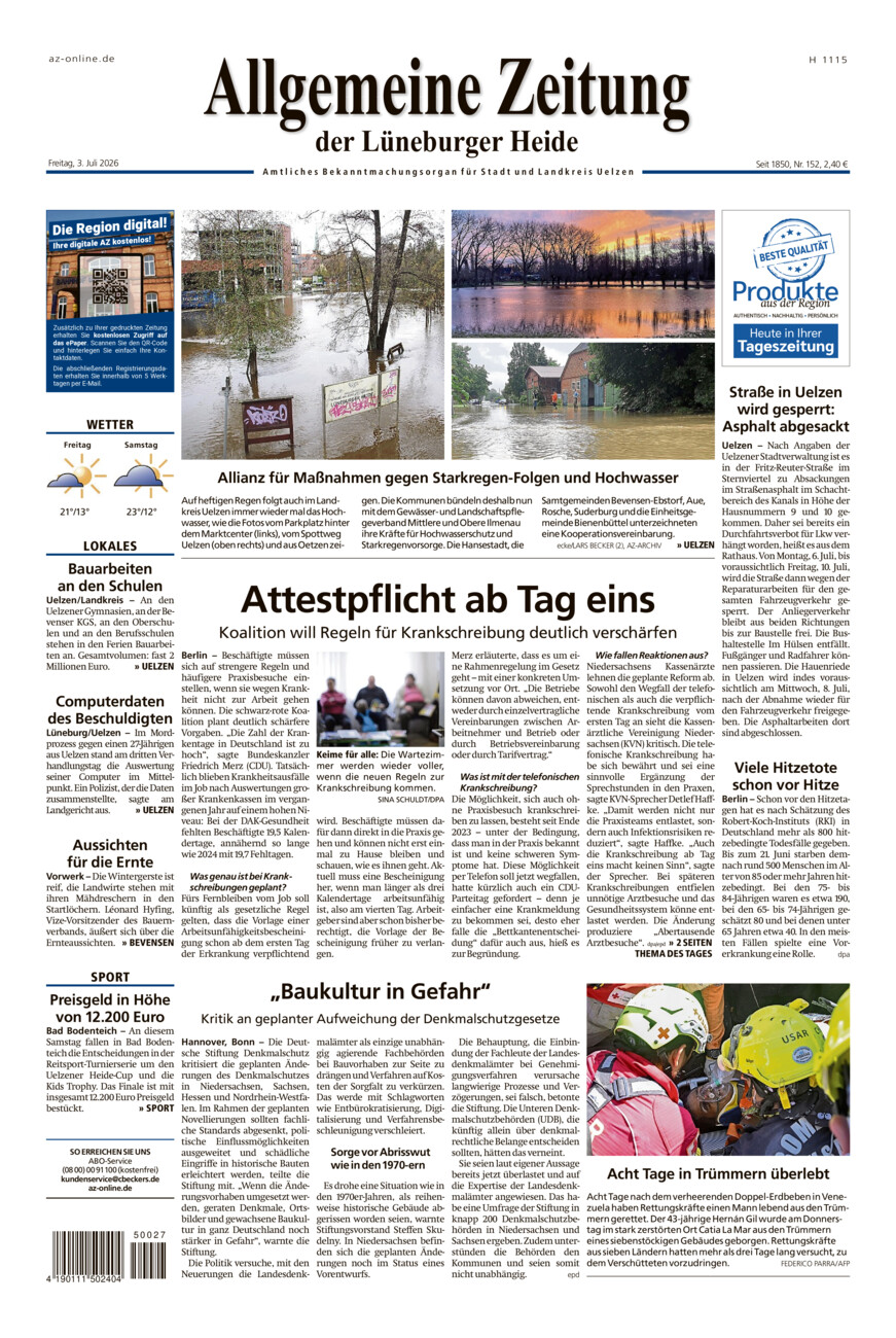 Allgemeine Zeitung vom Freitag, 03.07.2026