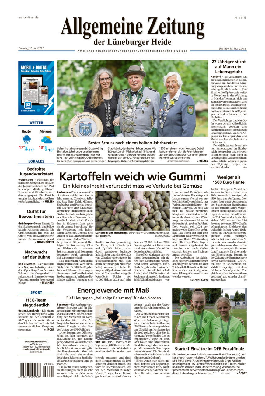Allgemeine Zeitung vom Dienstag, 10.06.2025