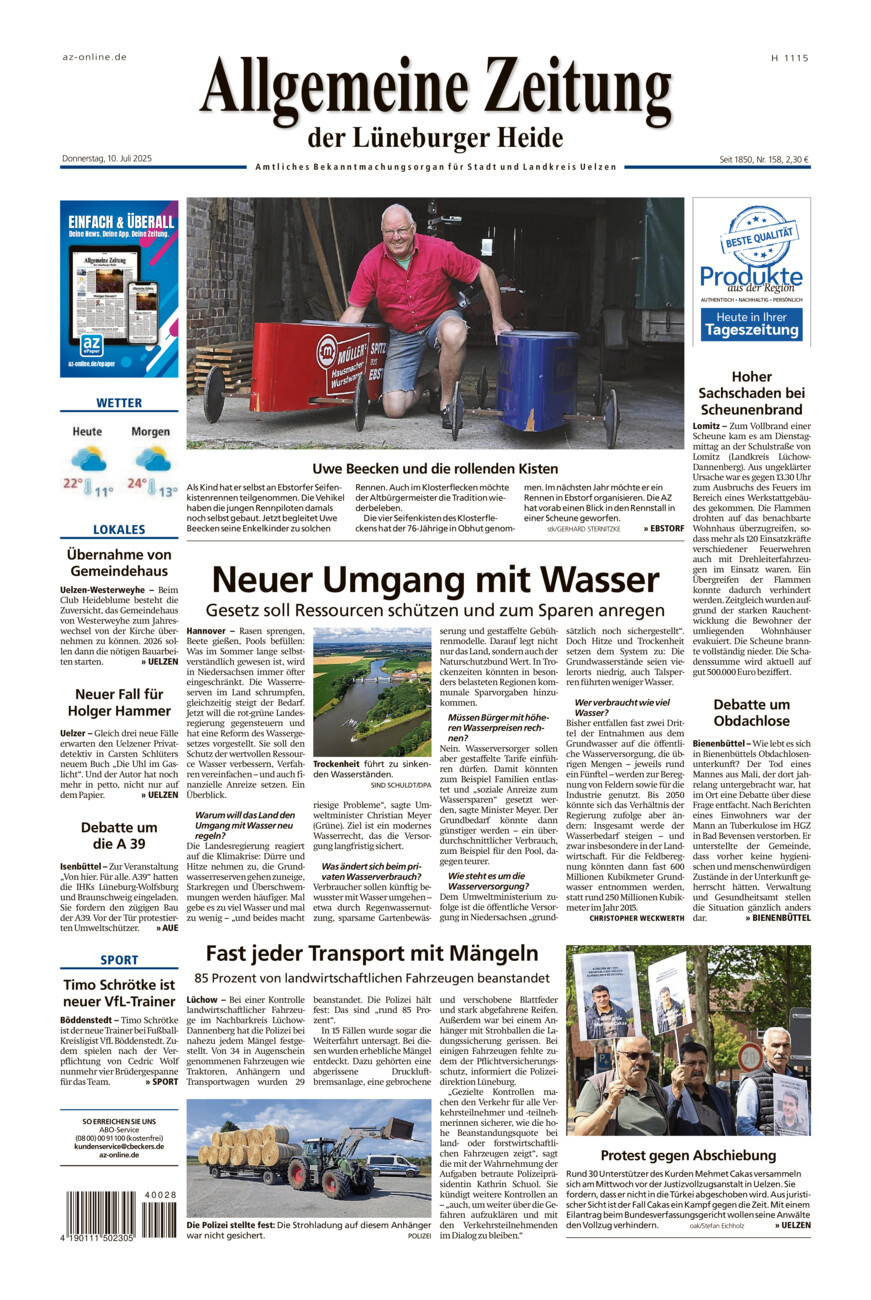 Allgemeine Zeitung vom Donnerstag, 10.07.2025