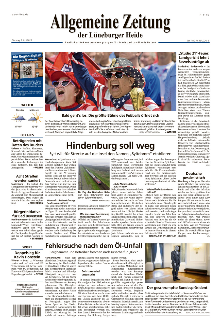 Allgemeine Zeitung vom Dienstag, 09.06.2026