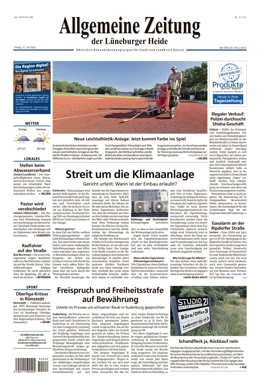 Allgemeine Zeitung vom Freitag, 17.07.2026