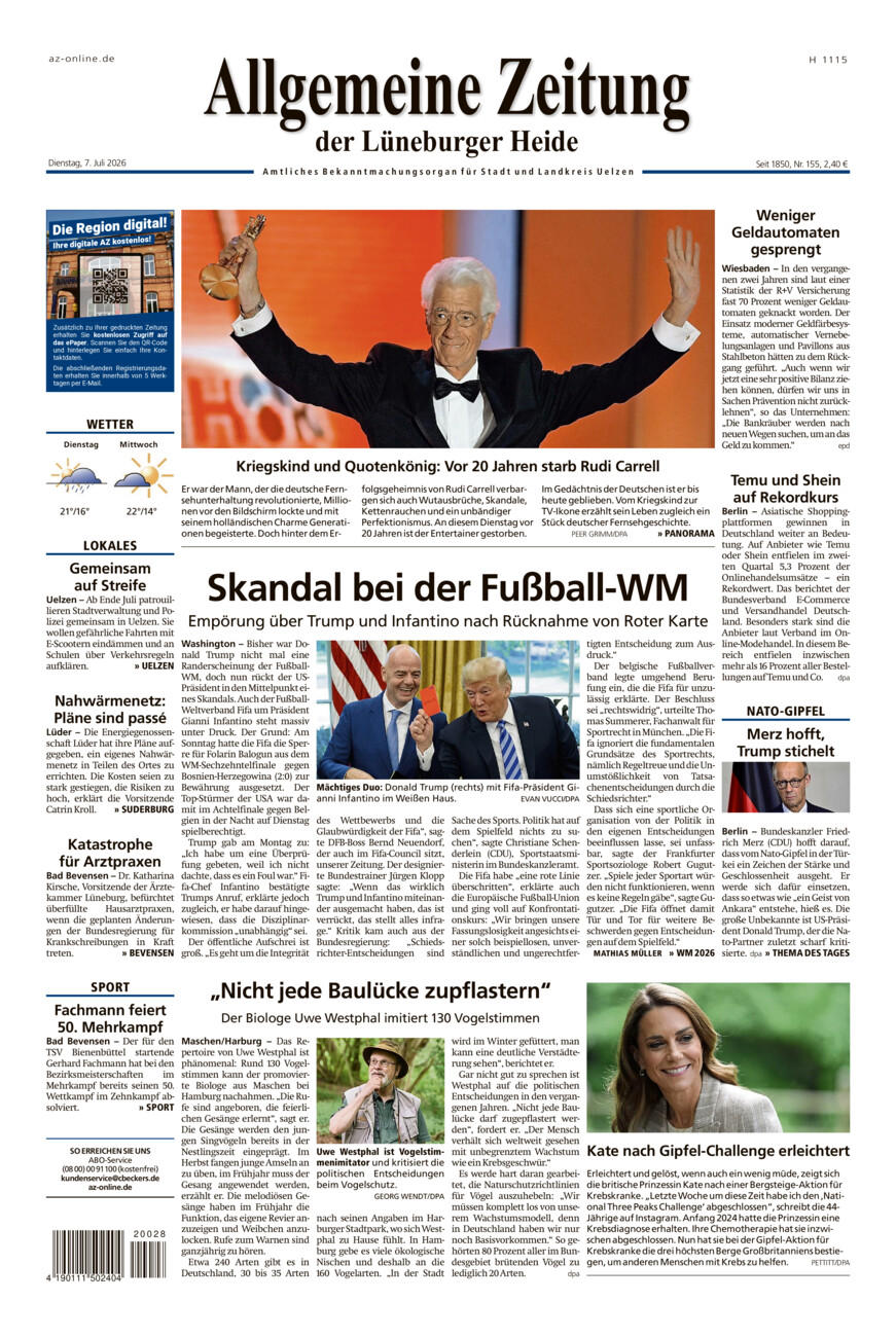 Allgemeine Zeitung vom Dienstag, 07.07.2026