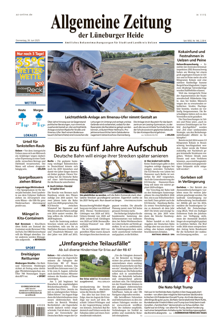 Allgemeine Zeitung vom Donnerstag, 26.06.2025