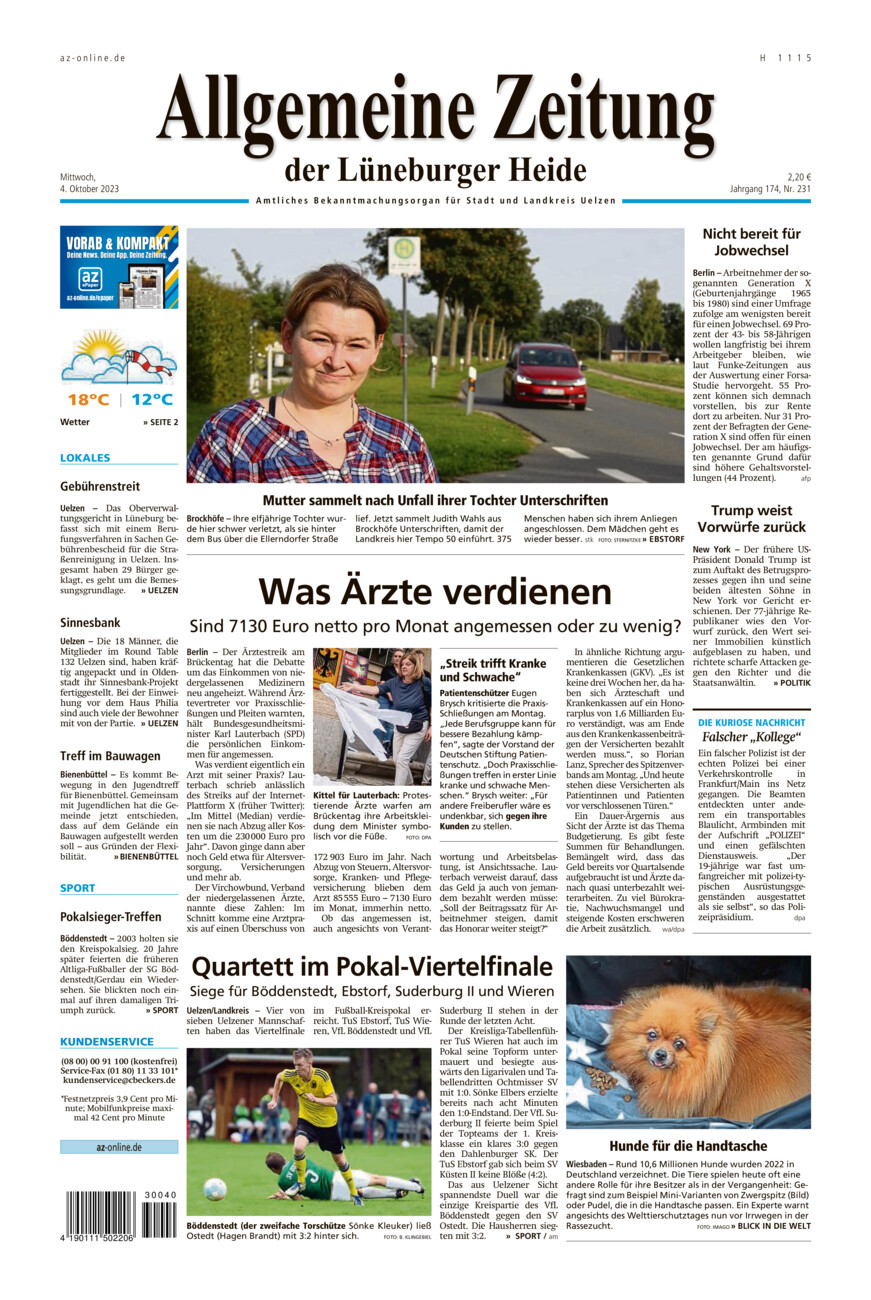 Allgemeine Zeitung vom Mittwoch, 04.10.2023