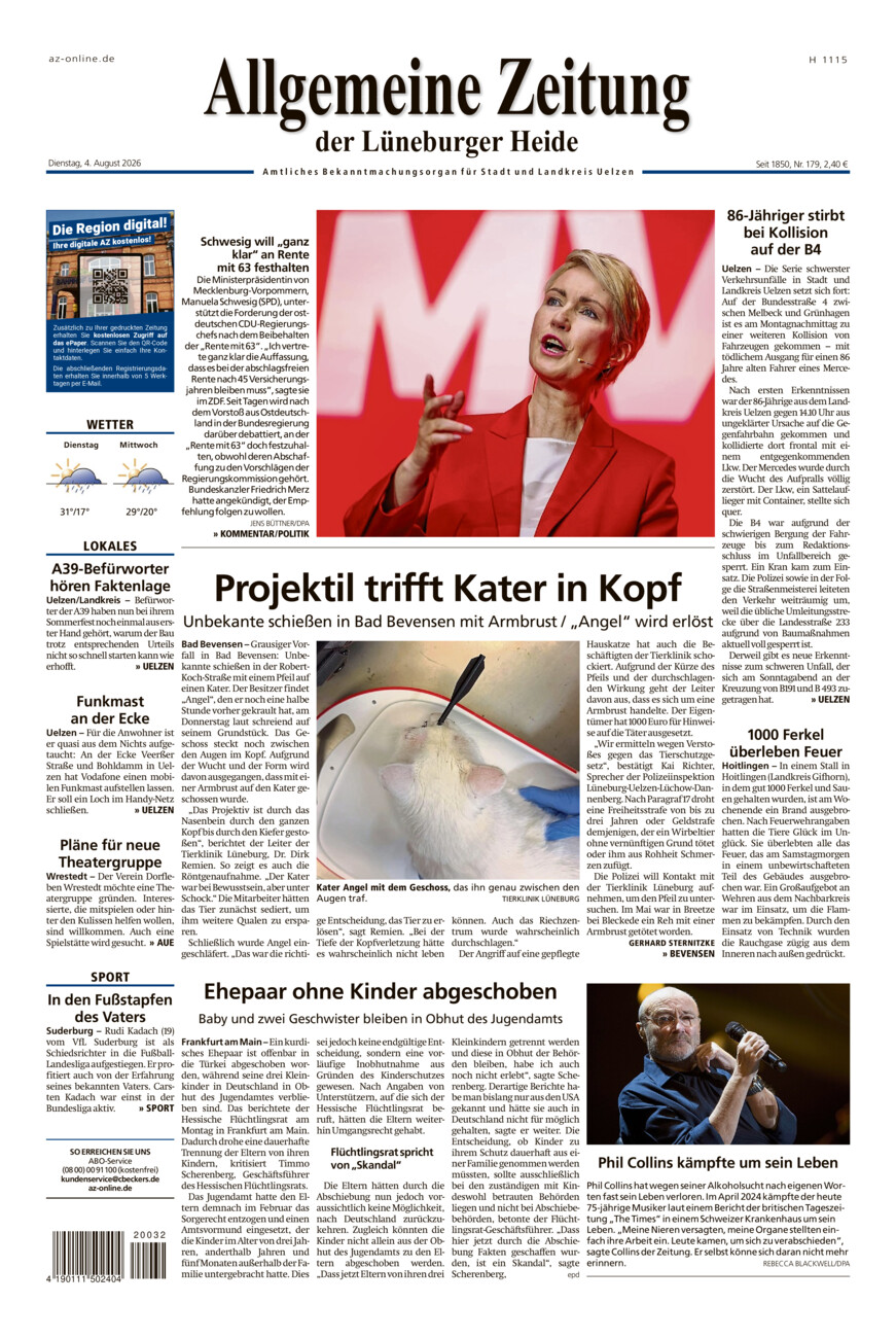 Allgemeine Zeitung vom Dienstag, 04.08.2026