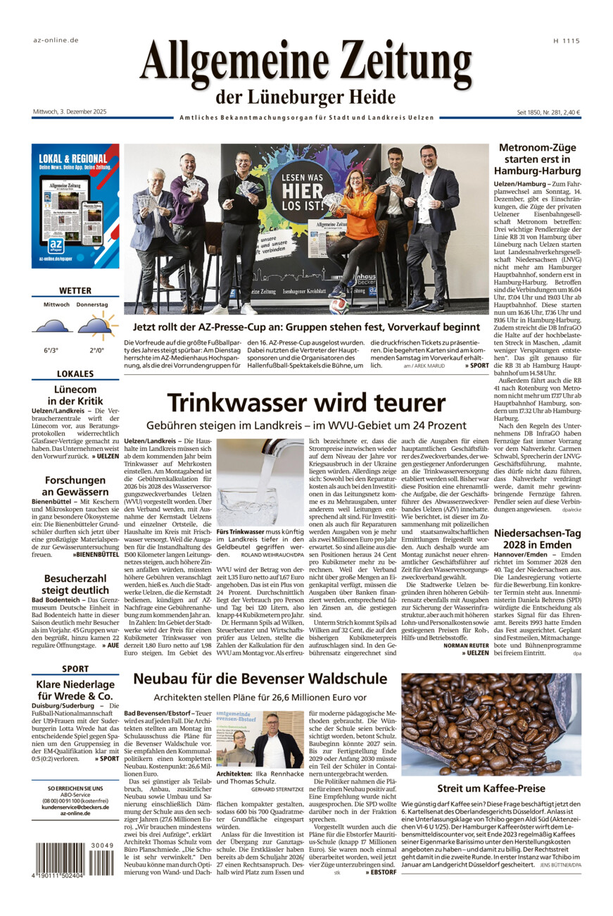Allgemeine Zeitung vom Mittwoch, 03.12.2025