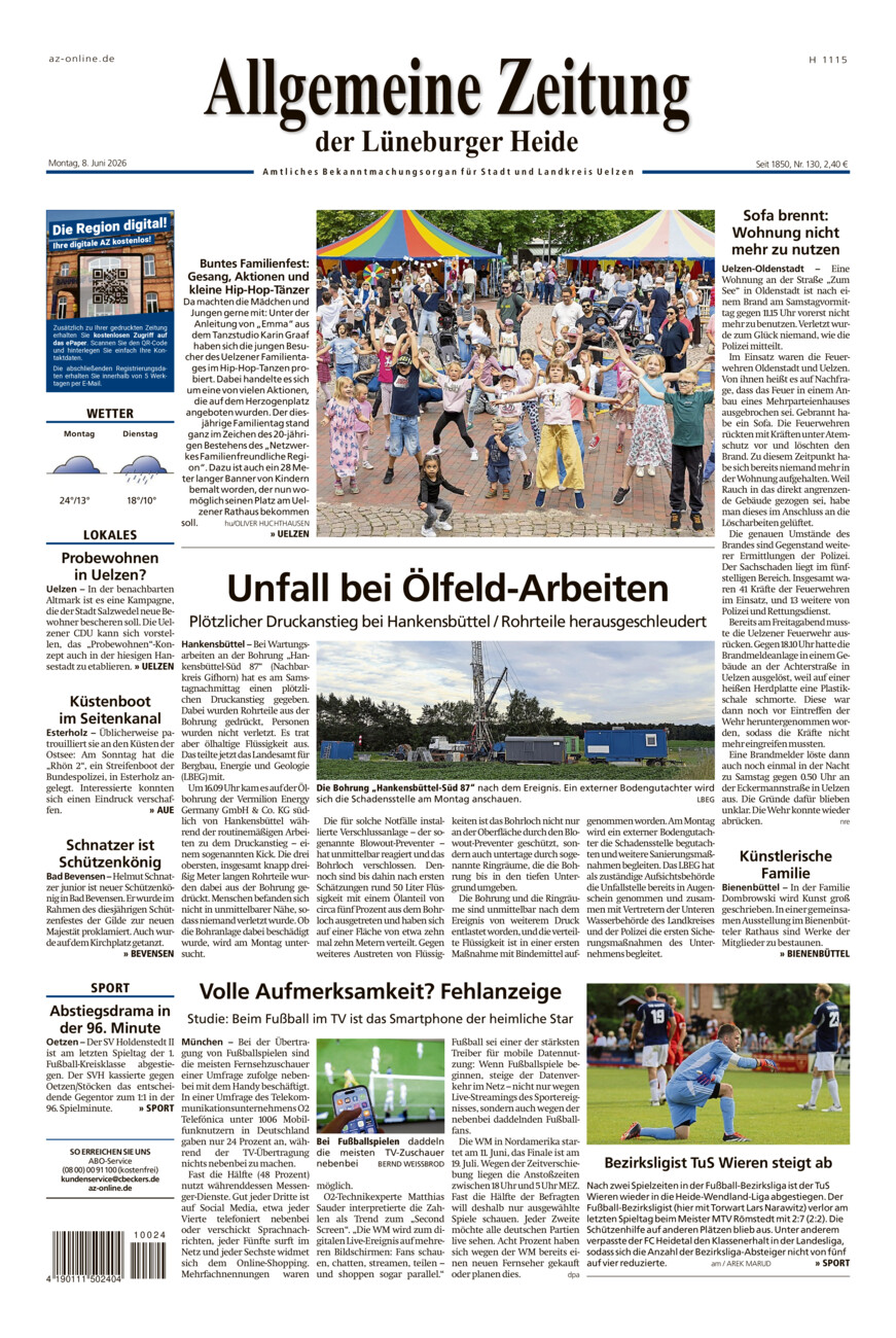 Allgemeine Zeitung vom Montag, 08.06.2026