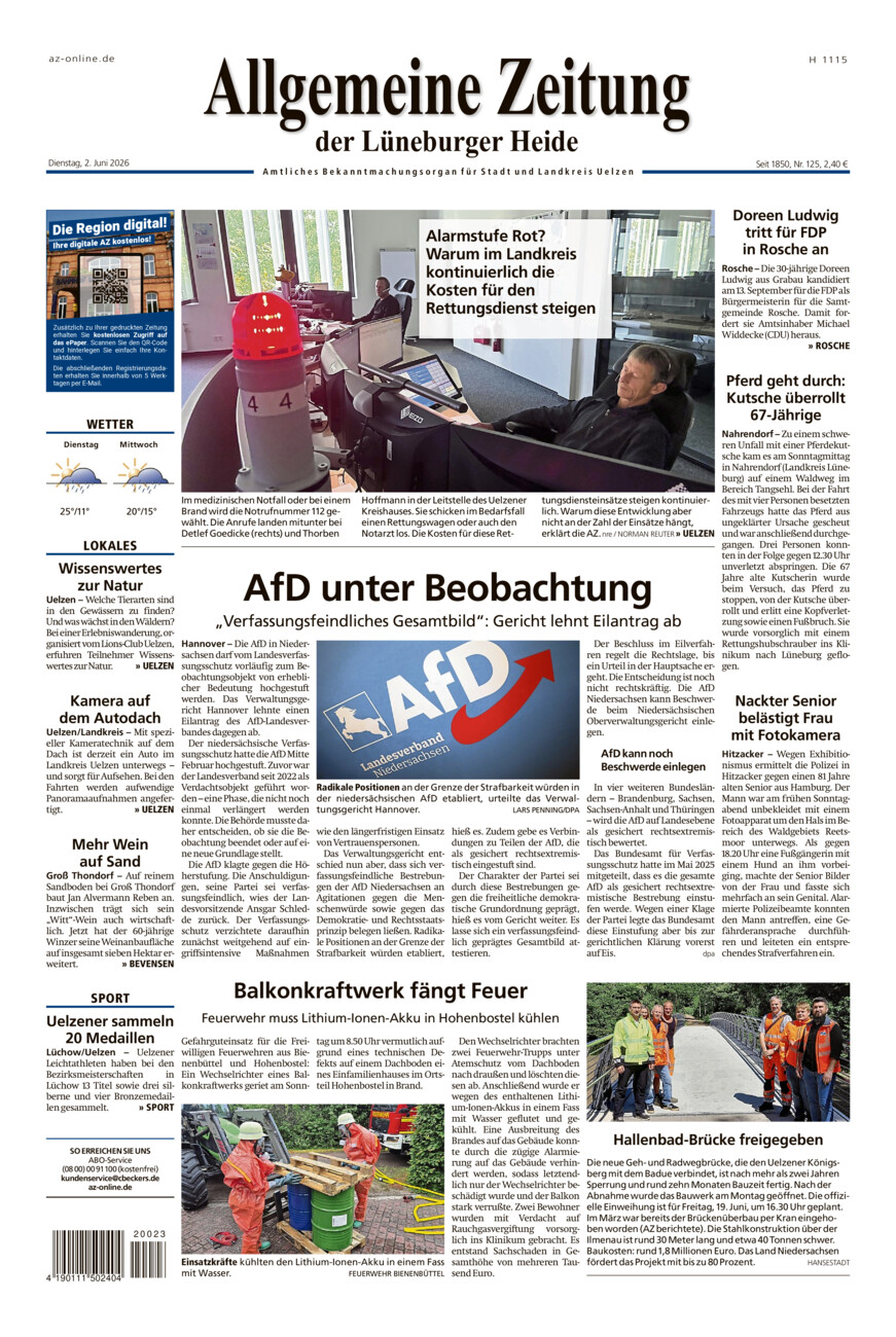 Allgemeine Zeitung vom Dienstag, 02.06.2026