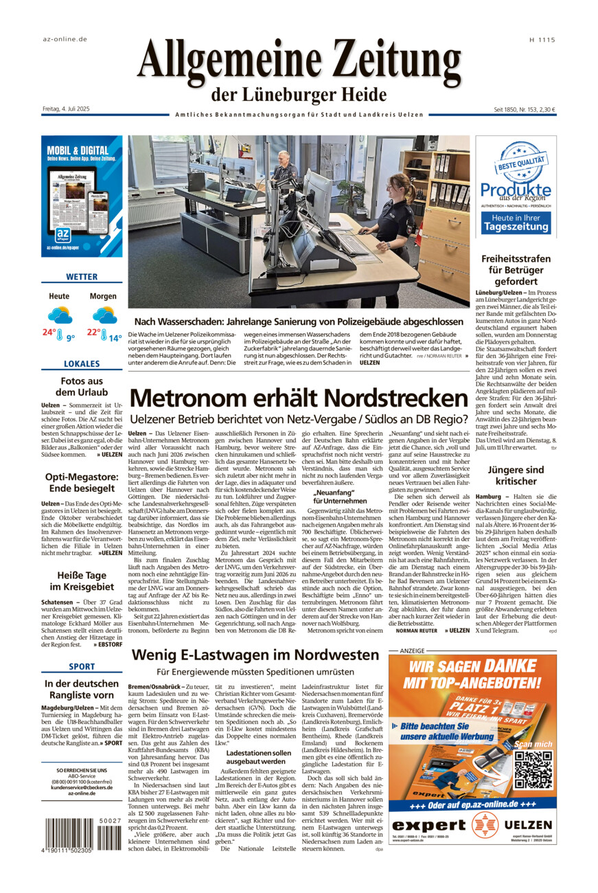 Allgemeine Zeitung vom Freitag, 04.07.2025