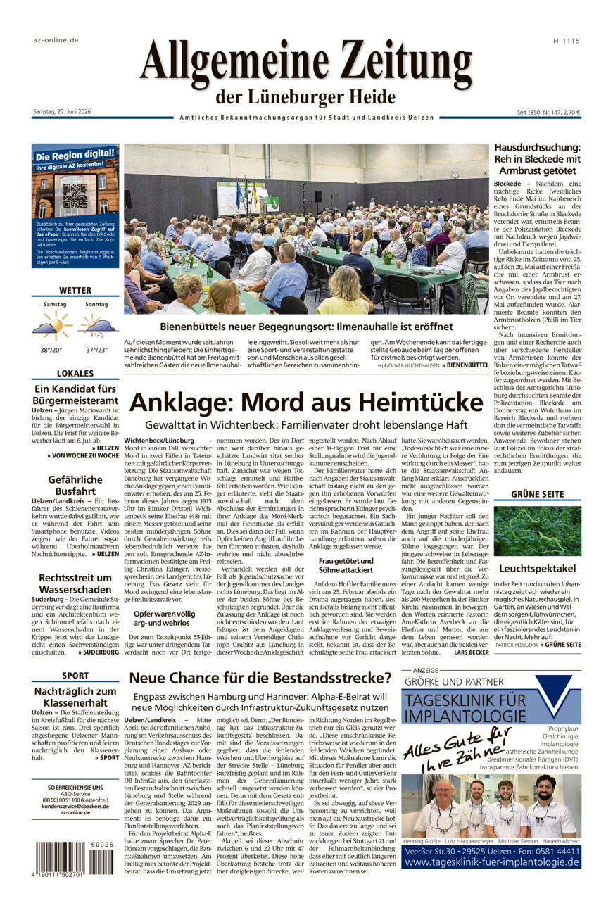 Allgemeine Zeitung vom Samstag, 27.06.2026