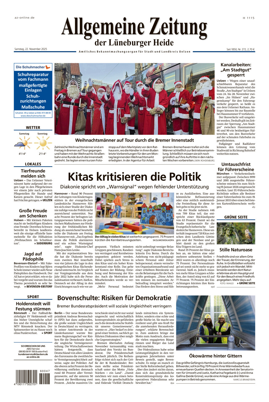 Allgemeine Zeitung vom Samstag, 22.11.2025