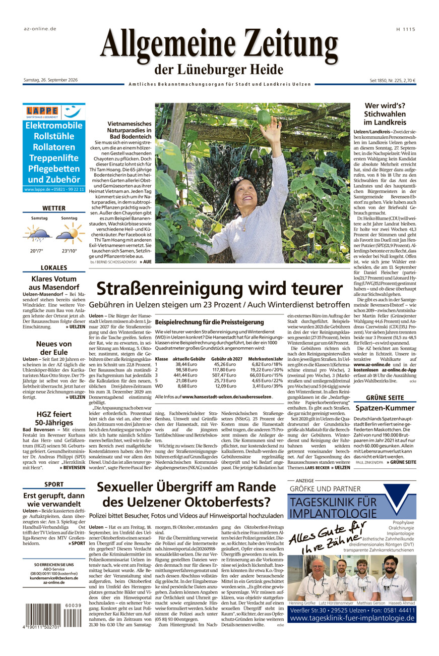 Allgemeine Zeitung vom Samstag, 26.09.2026