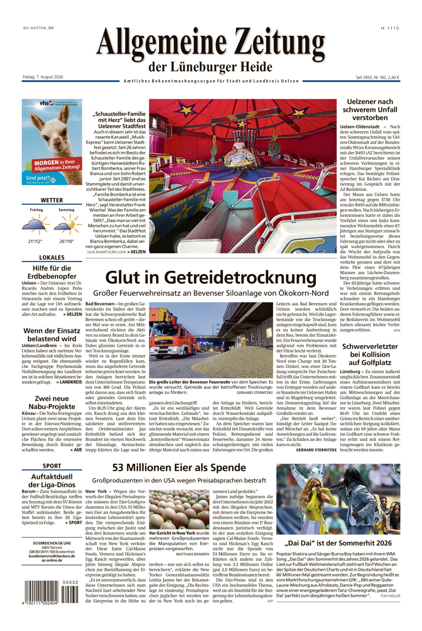 Allgemeine Zeitung vom Freitag, 07.08.2026