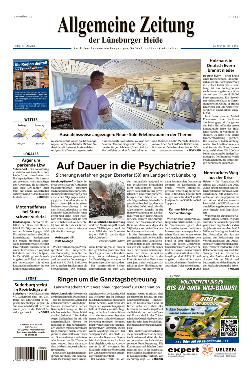 Allgemeine Zeitung vom Freitag, 29.05.2026