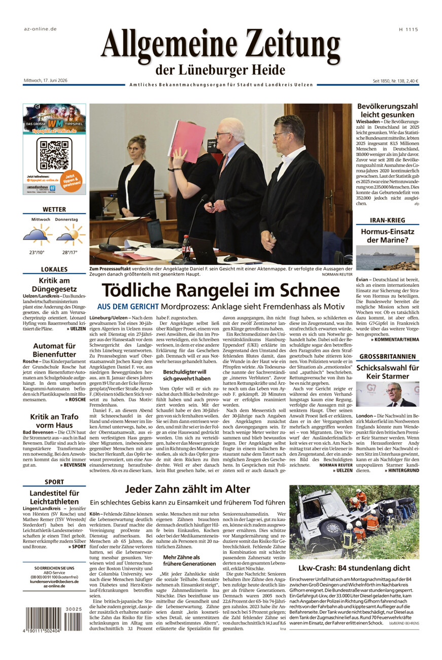 Allgemeine Zeitung vom Mittwoch, 17.06.2026