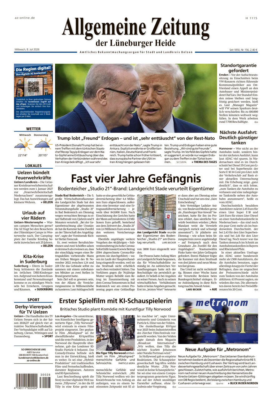 Allgemeine Zeitung vom Mittwoch, 08.07.2026