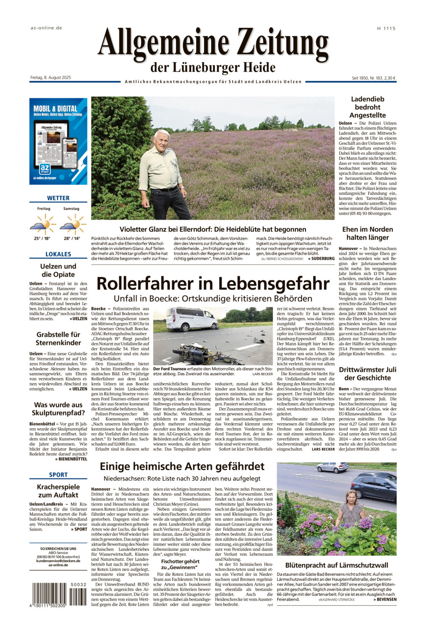 Allgemeine Zeitung vom Freitag, 08.08.2025